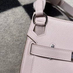 【jypsiere】ジプシーミニ エバーカラーレザー 調節可能キャンバス肩ベルト付き 09 2023 Mauve Pale シルバークラスプ レジャーカジュアルバッグ
