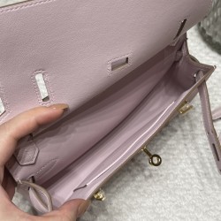 【jypsiere】ジプシーミニ スイフトレザー 調節可能キャンバス肩ベルト付き 09 Mauve Pale ゴールドクラスプ レジャーカジュアルバッグ