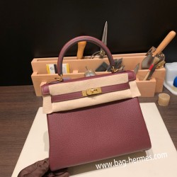 エルメス ケリー25cm togo トゴ  ボルドー 57 /Bordeaux ゴールド金具  kelly25-033 全手縫い