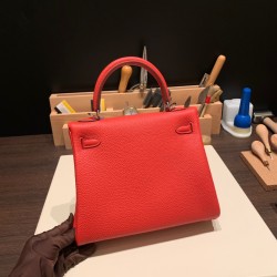25cm新出荷 ケリー 25 トゴkelly 25cm togo  S3/Rouge Cœur  ルージュクーシルバー金具