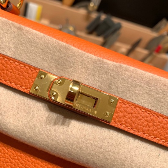 25cm 新出荷 ケリー 25トゴ kelly 25cm togo 93 /Orange オレンジゴールド金具 25cm 新出荷 ケリー 25トゴ kelly 25cm togo 93 /Orange オレンジゴールド金具