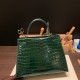 エルメス ケリー 28cm Kelly 28cm  Crocodile Niloticus ヴェールボスフォール W0 /Vert Bosphore  ゴールド金具  kelly28-011 全手縫い