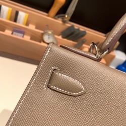 Epsom ヴォーエプソン  エトゥープ 18 /Étoupe Grey シルバー金具 kelly28-018 全手縫い エルメス ケリー 28cm Kelly 28cm