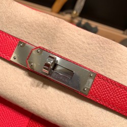 Epsom ヴォーエプソン  ルージュクー  S3/Rouge Cœur シルバー金具 kelly28-031 全手縫い エルメス ケリー 28cm Kelly 28cm
