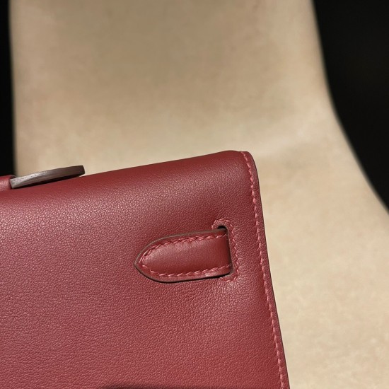 エルメス HERMES ケリーカット Kelly Cut スイフト swift 55/Rouge H ルージュアッシュ  kellycut-001 全手縫い