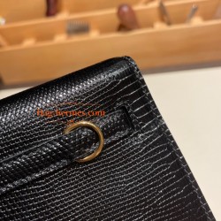 エルメス ケリーダンス Kelly Dance  リザードナチュラ Lizard  ブラック 89 /Black (Noir)  ゴールド金具  kellydanse-003 全手縫い
