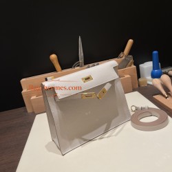 エルメス ケリーダンス Kelly Dance evercolor エバーカラー パールグレー 80 /Pearl Grey ゴールド金具  kellydanse-045 全手縫い