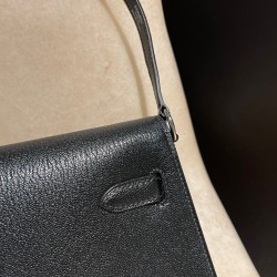 89/Black (Noir) ブラック kellyelan-001 全手縫い エルメス ショルダーバッグ レディース HERMES ケリー エラン Elan  シェブルミゾル Chevre  