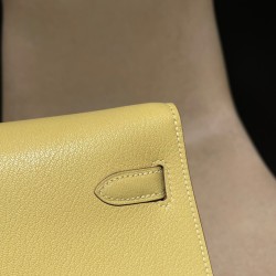 Chevre 1Z/Jaune Poussin  ジョーヌプッサン シェブルミゾル Chevre エルメス ショルダーバッグ レディース HERMES ケリー エラン Elan 
