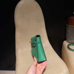  U4/Vert Vertigo ヴェールヴェルティゴ kellyelan-016 全手縫い エルメス ショルダーバッグ レディース HERMES ケリー エラン Elan  シェブルミゾル Chevre 