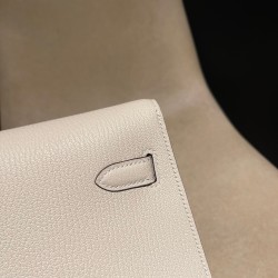 10/Craie クレ kellyelan-024 全手縫い エルメス ショルダーバッグ レディース HERMES ケリー エラン Elan  シェブルミゾルChevre   