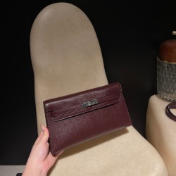 エルメス ショルダーバッグ レディース HERMES ケリー エラン Elan  シェブルミゾルChevre シェブルミゾルChevre 0G/Rouge Sellier  ルージュセリエ kellyelan-026 全手縫い