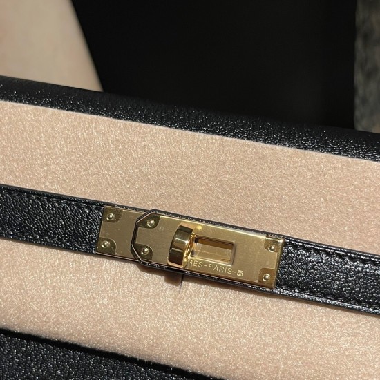 シェブルミゾルChevre 89/Black (Noir) ブラック エルメス ショルダーバッグ レディース HERMES ケリー エラン Elan 