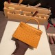 エルメスケリーミニ Kelly bag miniMini Kelly New stock  オーストリッチ ostrich サフラン 22 /Saffron ゴールド金具   kellymini-021 全手縫い