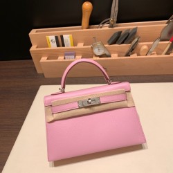 エルメスケリーミニ Kelly bag miniMini Kelly New stock  シェブルミゾル  Chevre モーヴシルベストル X9 /Mauve Sylvestre シルバー金具 kellymini-038 全手縫い