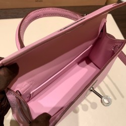 エルメスケリーミニ Kelly bag miniMini Kelly New stock  シェブルミゾル  Chevre モーヴシルベストル X9 /Mauve Sylvestre シルバー金具 kellymini-038 全手縫い