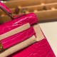 エルメスケリーミニ Kelly bag miniMini Kelly New stock  Alligateor Crocodile ローズシェヘラザード J5 /Rose Scheherazade ゴールド金具 kellymini-098 全手縫い