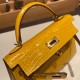 エルメスケリーミニ Kelly bag miniMini Kelly New stock  Alligateor Crocodile ジョーヌアンブル 9D /Jaune Ambre ゴールド金具 kellymini-099 全手縫い