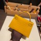 エルメスケリーミニ Kelly bag miniMini Kelly New stock  Alligateor Crocodile ジョーヌアンブル 9D /Jaune Ambre ゴールド金具 kellymini-099 全手縫い