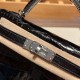 エルメスケリーミニ Kelly bag miniMini Kelly New stock  Alligateor ブラック 89/ Black (Noir) シルバー金具 kellymini-102 全手縫い