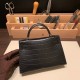 エルメスケリーミニ Kelly bag miniMini Kelly New stock  Alligateor crocodile ブラック 89/ Black (Noir) ゴールド金具 kellymini-107 全手縫い