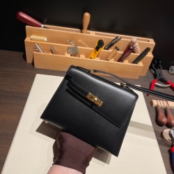 エルメス両面ケリー 不規則なデザイン ボックスカーフ box 89/Black (Noir) ブラック ゴールド金具   kelly-new-010 全手縫い