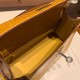 エルメス ポシェットケリー kelly pochette  Alligateor ジョーヌアンブル 9D /Jaune Ambre シルバー金具 Pochette--002 全手縫い