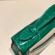 エルメス ポシェットケリー kelly pochette  Crocodile Alligator 6Q/ Vert Emeraude ゴールド金具 Pochette--005 全手縫い