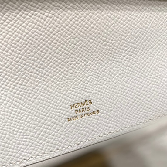 エルメス ポシェットケリー kelly pochette  Epsom ヴォーエプソン ホワイト 01 /White (Blanc) ゴールド金具 Pochette--011 全手縫い