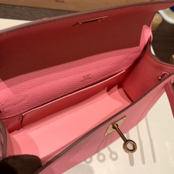 エルメス ポシェットケリー kelly pochette  Epsom ヴォーエプソン ローズコンフェッティ 1Q/Rose Confetti  ローズゴールド金具 Pochette--013 全手縫い