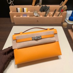 エルメス ポシェットケリー kelly pochette  Epsom ヴォーエプソン ソレイユ 9H/Soleil ゴールド金具 Pochette--017 全手縫い