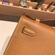 エルメス ポシェットケリー kelly pochette  Epsom ヴォーエプソン ゴールド 37 /Gold シルバー金具 Pochette--020 全手縫い