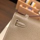 エルメス ポシェットケリー kelly pochette  Epsom ヴォーエプソン エトゥープ 18/Étoupe Grey シルバー金具 Pochette--021 全手縫い