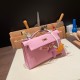 エルメス ポシェットケリー kelly pochette  swift スイフト モーヴシルベストル X9/ Mauve Sylvestre ローズゴールド金具 Pochette--039 全手縫い