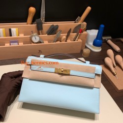 アズール 7R /Azur ゴールド金具 Pochette--047 全手縫いエルメス ポシェットケリー kelly pochette  swift スイフト 