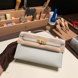 エルメス ポシェットケリー kelly pochette  swift スイフト パールグレー 80 /Pearl Grey ゴールド金具 Pochette--050 全手縫い