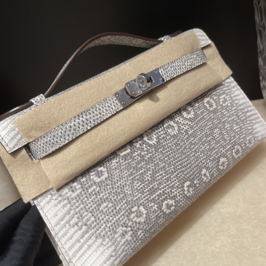 リザード エルメス ポシェットケリー kelly pochette 1B/Ombre   オンブレ