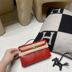 リザード エルメス ポシェットケリー kelly pochette Q5/ Rouse Casaque  ルージュカザック