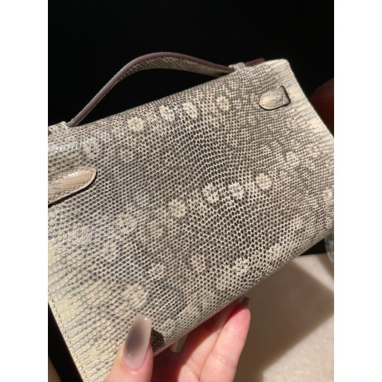 リザード エルメス ポシェットケリー kelly pochette 1B/Ombre    オンブレ