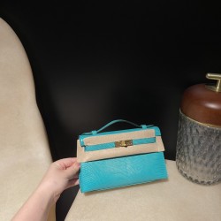 リザード エルメス ポシェットケリー kelly pochette  6u/ vert deau  ヴェールドー