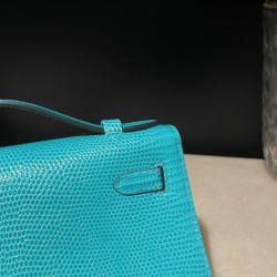 リザード エルメス ポシェットケリー kelly pochette  6u/ vert deau  ヴェールドー