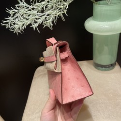 オーストリッチ エルメス ポシェットケリー kelly pochette  94/Terre Cuite  テリキュート
