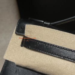 オーストリッチ エルメス ポシェットケリー kelly pochette  89/Black (Noir) ブラック