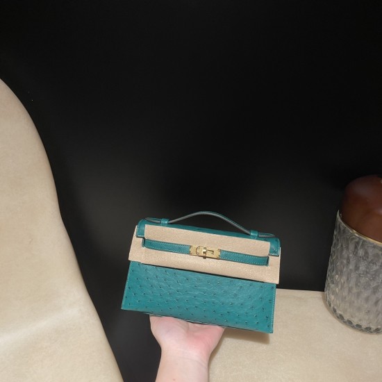 オーストリッチ エルメス ポシェットケリー kelly pochette U4/Vert Vertigo ヴェールヴェルティゴ オーストリッチ エルメス ポシェットケリー kelly pochette U4/Vert Vertigo ヴェールヴェルティゴ
