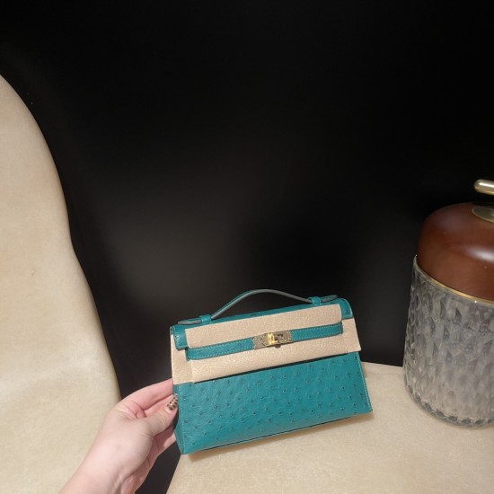 オーストリッチ エルメス ポシェットケリー kelly pochette U4/Vert Vertigo ヴェールヴェルティゴ オーストリッチ エルメス ポシェットケリー kelly pochette U4/Vert Vertigo ヴェールヴェルティゴ