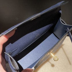 オーストリッチ エルメス ポシェットケリー kelly pochette 73/Blue Saphir  ブルーサフィール