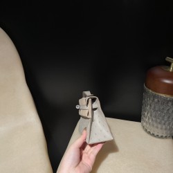 オーストリッチ エルメス ポシェットケリー kelly pochette  80/Pearl Grey (Gris Perle)  パールグレー ，