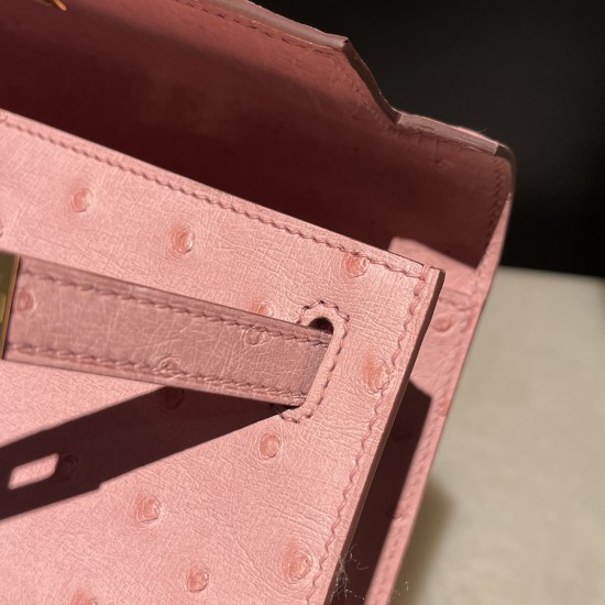 オーストリッチ エルメス ポシェットケリー kelly pochette  94/Terre Cuite  テリキュート