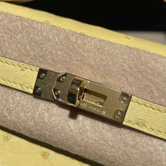 オーストリッチ エルメス ポシェットケリー kelly pochette 1Z/Jaune Poussin ジョーヌプッサン オーストリッチ エルメス ポシェットケリー kelly pochette 1Z/Jaune Poussin ジョーヌプッサン