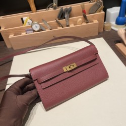 ケリーロング トゥー・ゴー Kelly to go  ヴォーエプソン epsom  55/Rouge H  ルージュアッシュ ゴールド金具   kellyto-049 全手縫い